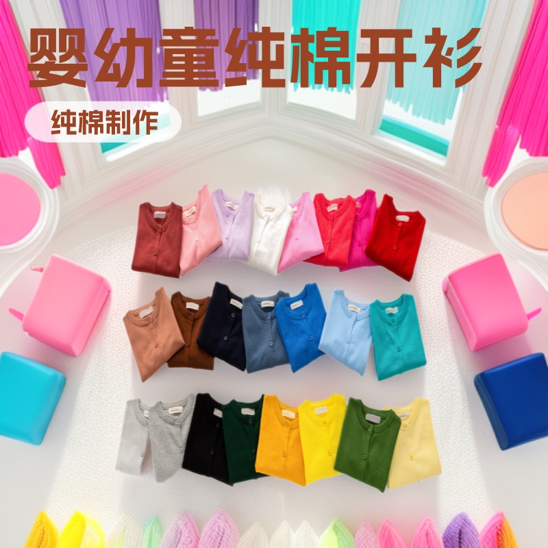 In-Stock Manufacturer New Trendy Spring and Autumn Sweater Candy Color Cardigan Solid Color Small Cardigan Children's Sweater Order
