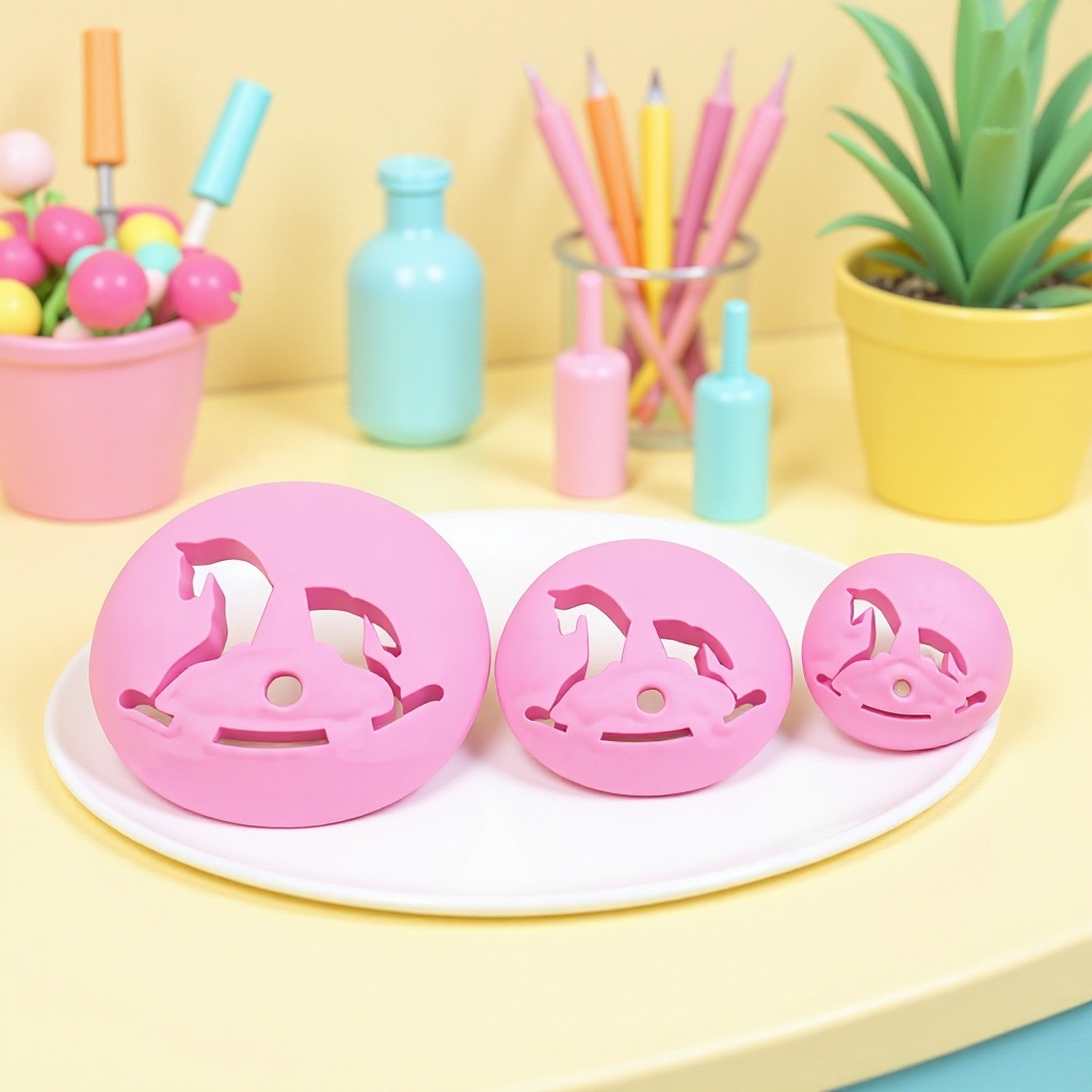 Venta caliente transfronteriza nuevo carrusel 3 piezas traje fondant galleta molde corte molde educación temprana hornear DIY púrpura