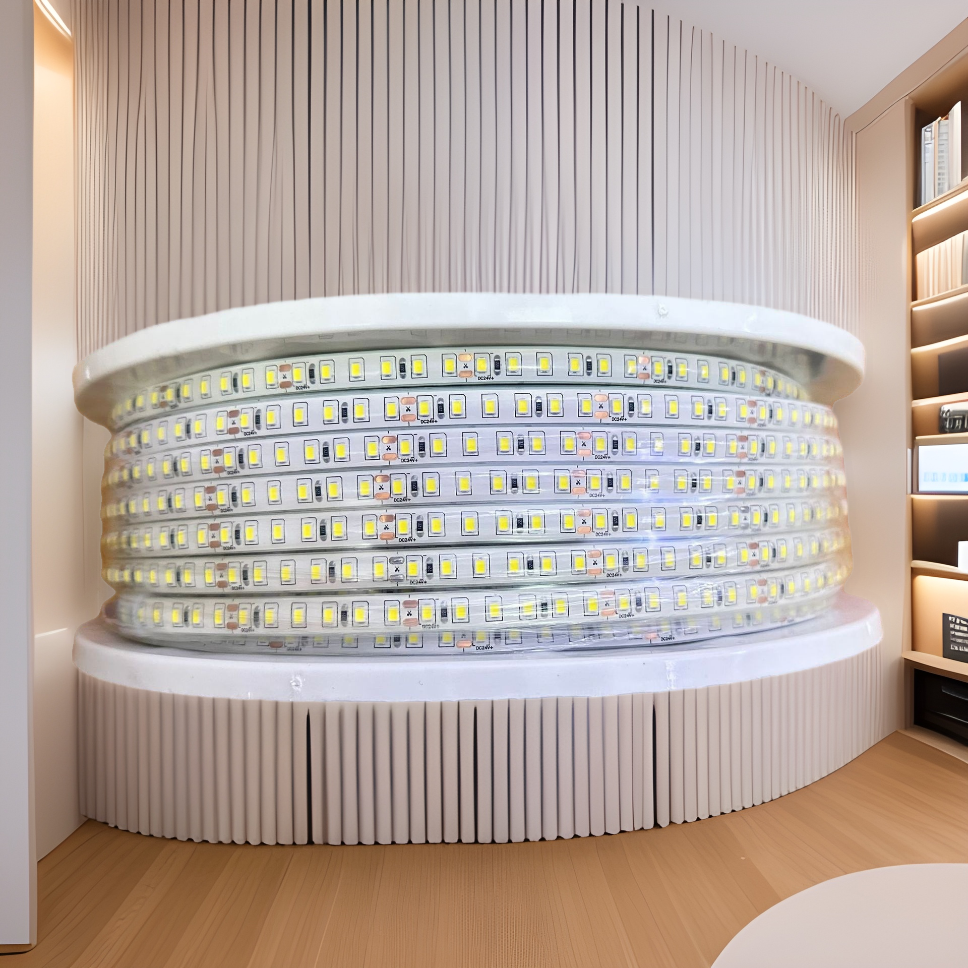 卸売LEDライトストリップ24V低電圧一体型押出成形屋外スイミングプール水中IP68防水ソリッドシリコンライトストリップ