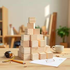儿童早教彩色立体几何益智数学教具积木正方形立方体拼搭方块玩具