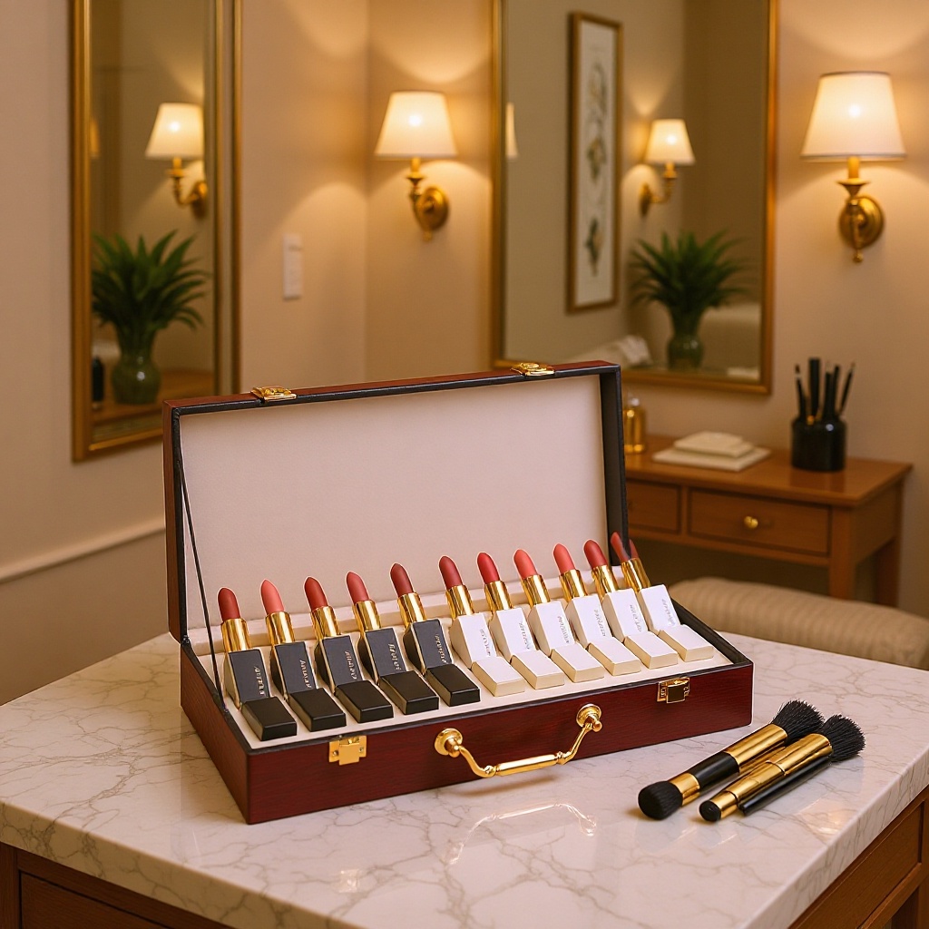 高档皮质石头纹口红空套盒七夕情人节送女友口红12支包装盒送礼盒