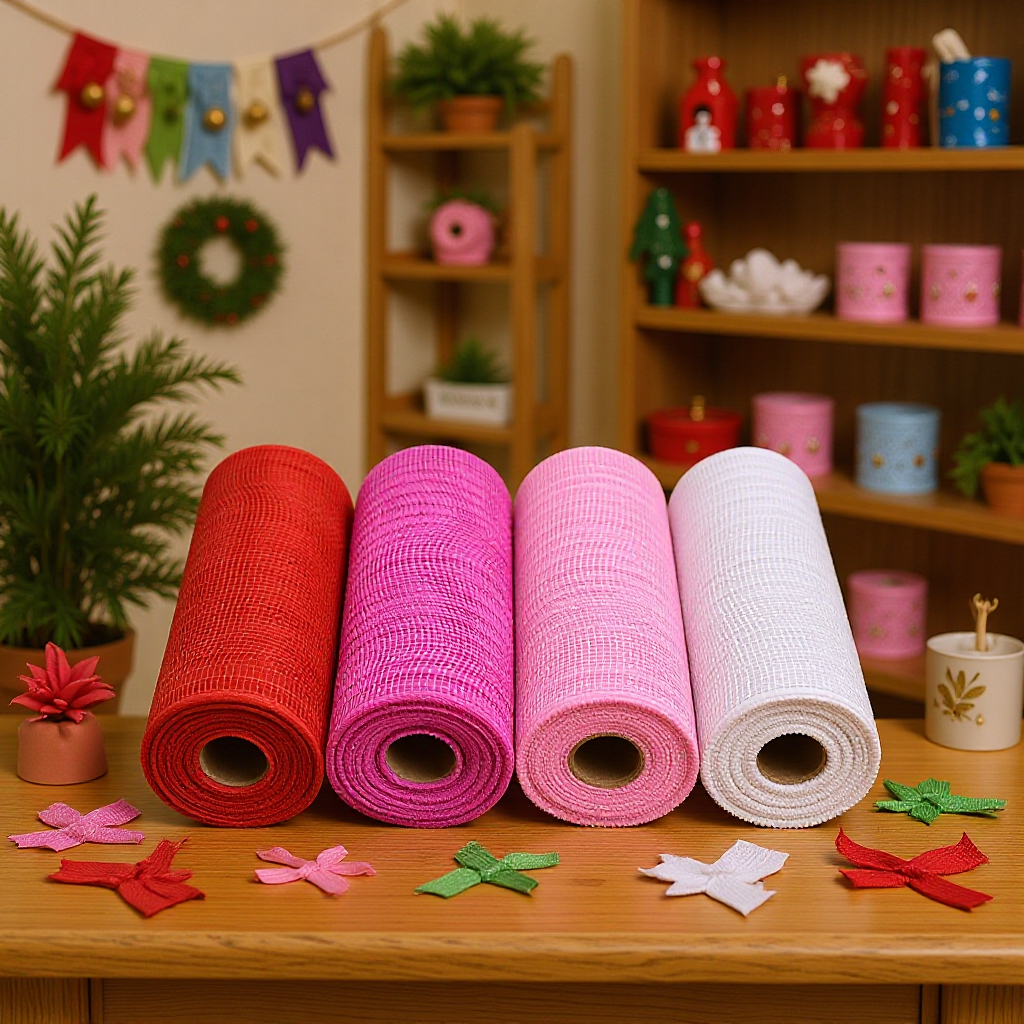 批发10inch圣诞节复活节情人婚庆DIY素材涤纶PP网卷纱装饰网纱