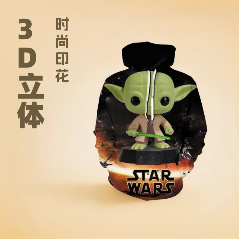 Star Wars Mandalor Baby Yoda 3D Digital Print Sweater Fashion Sports Print Hoodie Men