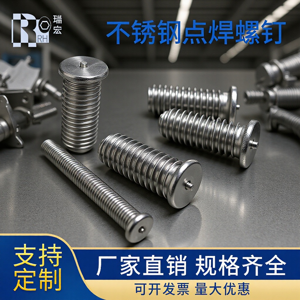 不锈钢304公制M3M4M5M6M8种植焊接螺丝 点焊螺钉圆柱头焊接件