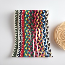 7mm实心三色扁辫子三股棉绳手工diy编织工艺品服装配饰棉线绳子