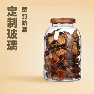 Manufacturer Customized Wholesale Acacia Wood Lid Glass Jar High Borosilicate Glass Sealed Grain Storage Tangerine Peel Jar Storage Jar