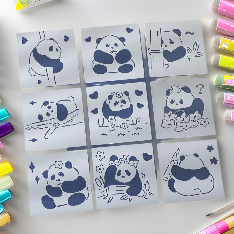 Factory wholesale explosions new national treasure giant panda cute children puzzle hollow copy painting various platforms for sale