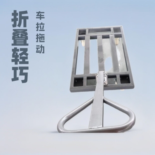 Foldable Heavy-Duty Construction Site Transport Cart Hand-Pulled Trailer Flatbed Cart Outdoor Portable Cart