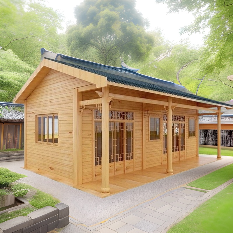 Antique Anticorrosive Wooden House Chinese Style Villa Wooden House Ming and Qing Dynasties House Scenic Spot Sale Pavilion Ancient Style Ticket Pavilion