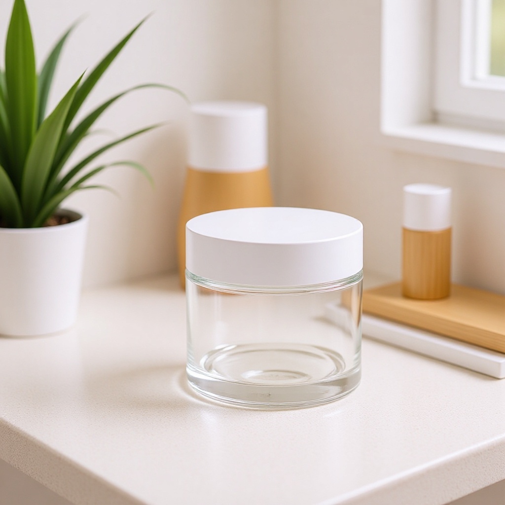 厂家现货透明玻璃60g直圆膏霜瓶 70g麻油瓶 日晚面霜广口膏体霜瓶