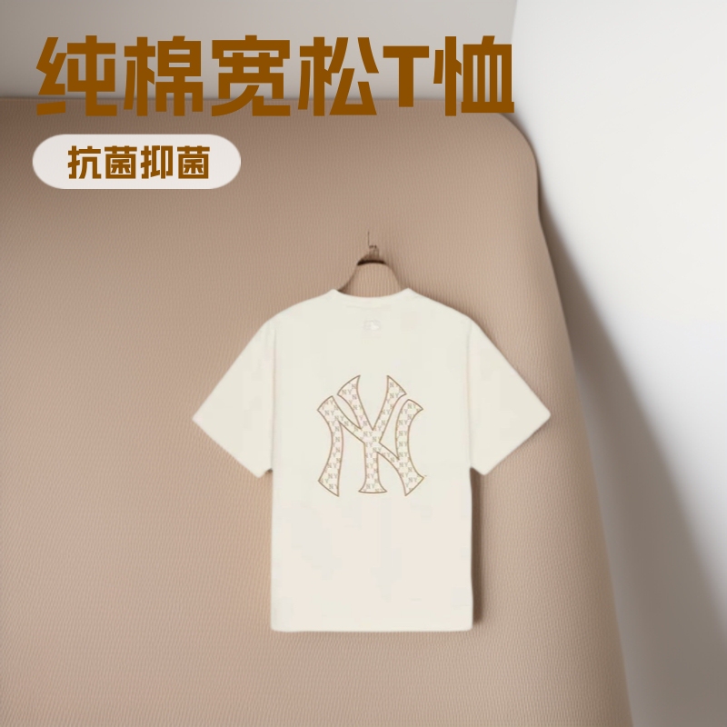 Three-Label Cross-Border New Mlb Trendy Brand Printed Logo Short-Sleeve T-Shirt for Men and Women, Couple Casual Sports Matching T-Shirt Three-Label Cross-Border New Mlb Trendy Brand Printed Logo Short-Sleeve T-Shirt for Men and Women, Couple Casual Sports Matching T-Shirt