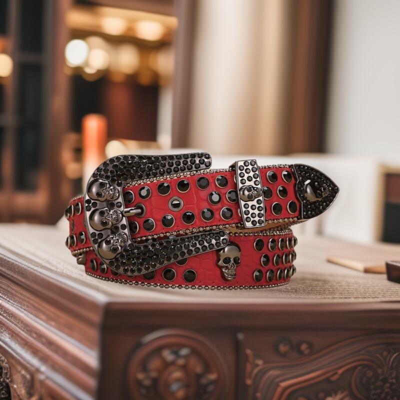 Decorative Skull Ins Hundred Skull Head High Cross-border Diamond y2k Cross-border Sense Fashion Women's Rivet Men's Belt Decorative Skull Ins Hundred Skull Head High Cross-border Diamond y2k Cross-border Sense Fashion Women's Rivet Men's Belt