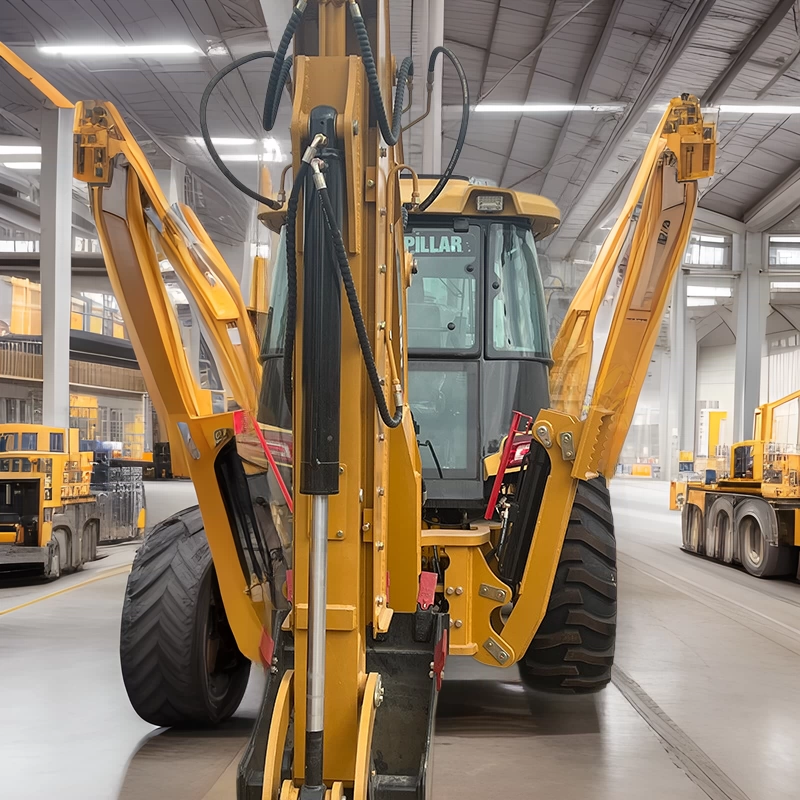 Подержанные два конца заняты копанием погрузчика