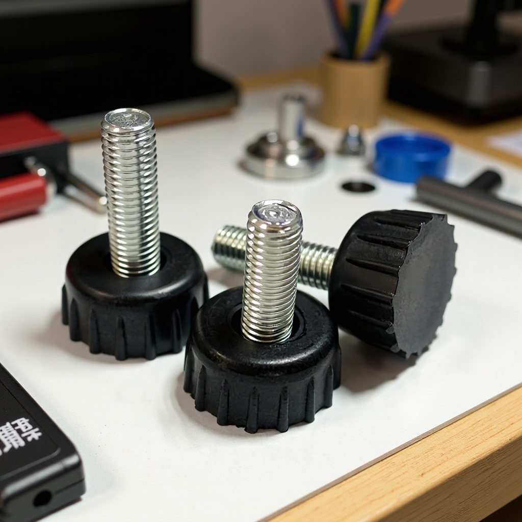 25mm-m8*16PP塑料地脚 家具橱柜底脚 直纹塑胶调整脚 可调脚