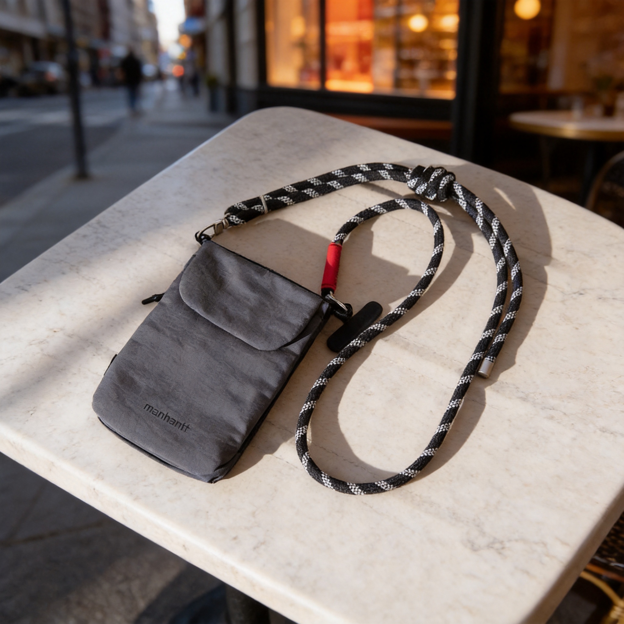 Urban Minimalist Nylon Mobile Phone Bag, Cross-Body Small Bag, Vertical Square Zipper Phone Pouch, Suitable for Daily Use, Unisex