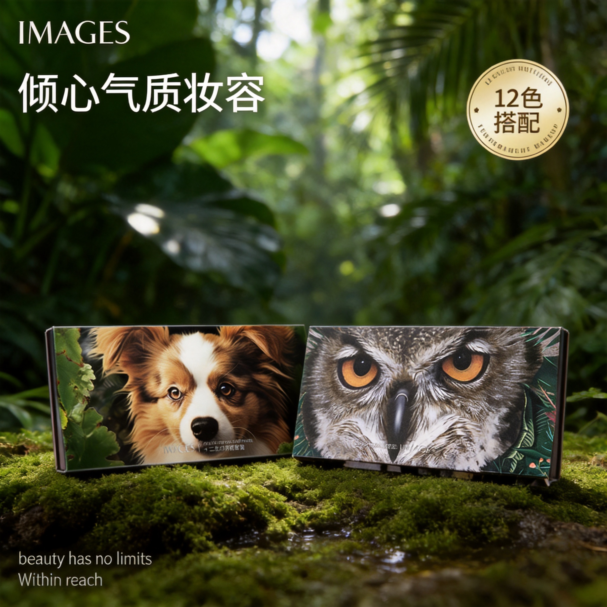 Image Beauty Jungle Matte Pearlescent Twelve-Color Eyeshadow Palette, Vibrant Colors, Long-Lasting, Wholesale Eyeshadow Makeup