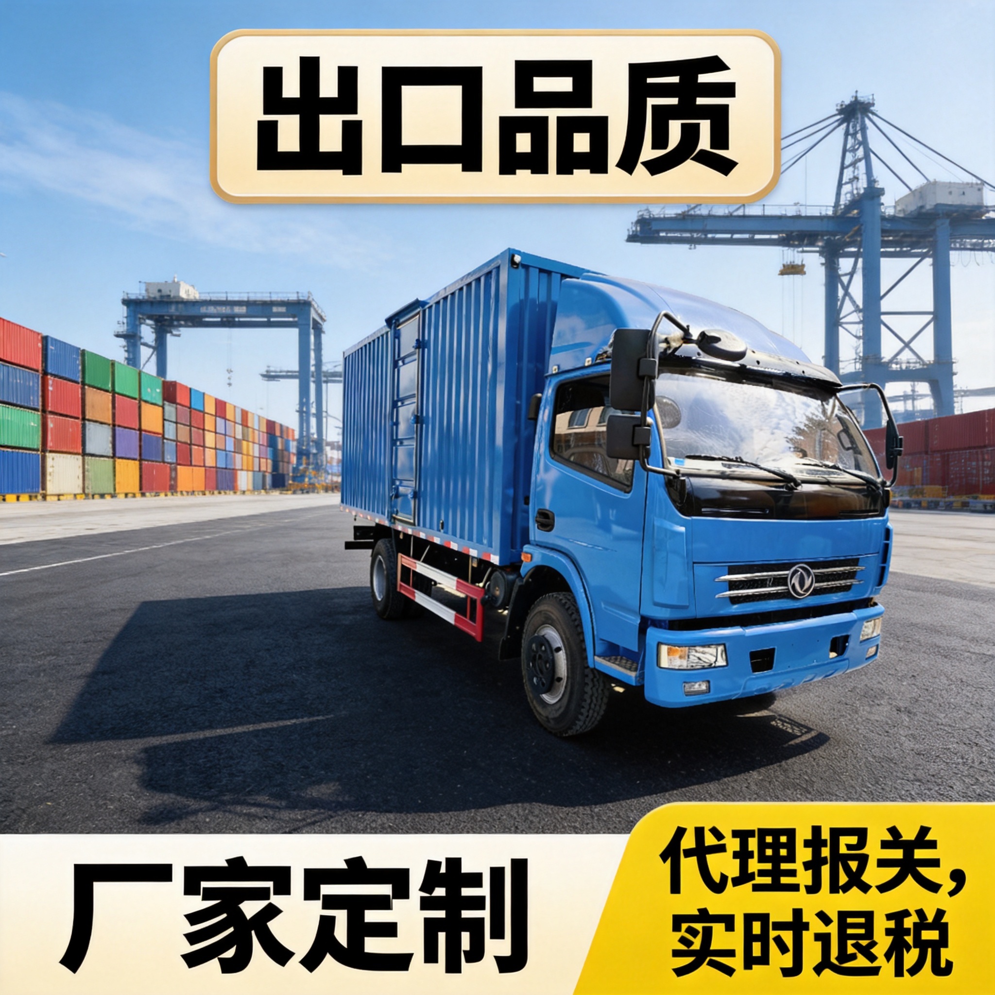 出口东风5顿厢式货车厂家定制 跨境外贸国三载货车代理报关退税