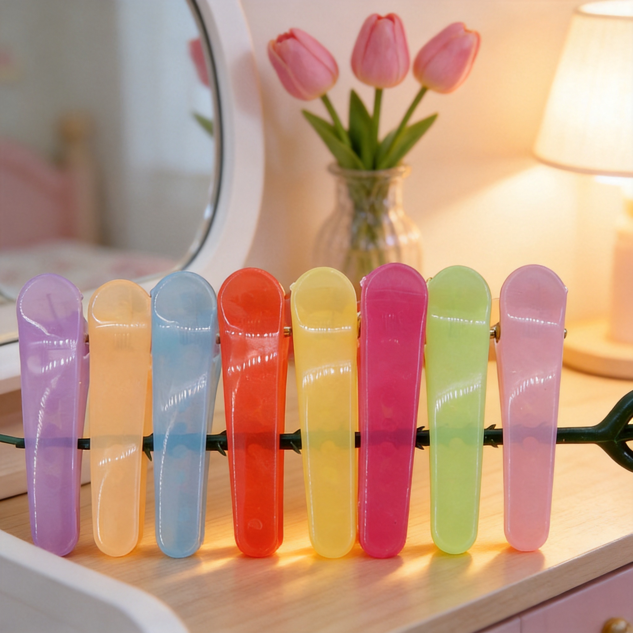 Candy-Colored Small Hair Clips, Small Black Duckbill Clips, Colorful Semi-Transparent Alligator Clips, 3.5cm Children's Plastic Hair Accessories